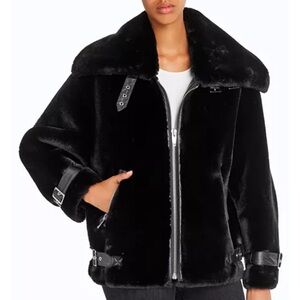 The kooples Black Faux Fur Jacket